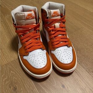 Nike High-Top Sneakers in Orange and White
